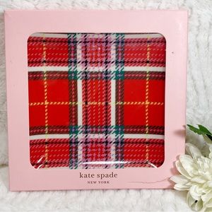 Kate Spade Lenox Christmas Plaid Square Tray Plate Boxed NEW